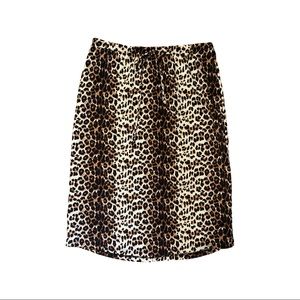 Midi leopard skirt with elastic tie waist